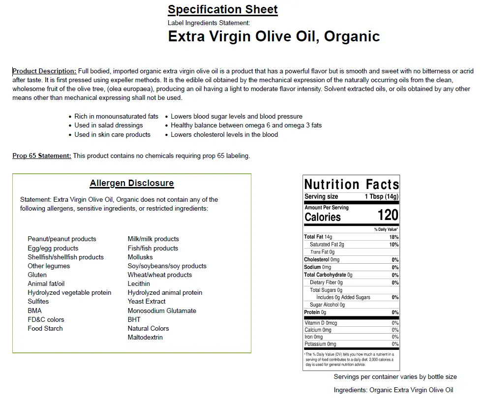product info