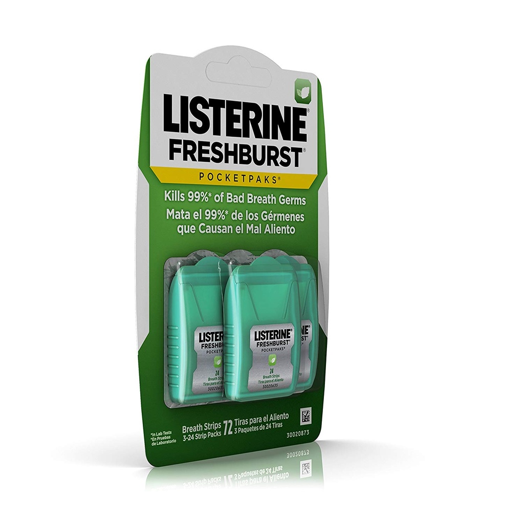 Listerine Pocketpaks Fresh Burst Breath Strips Spearmint