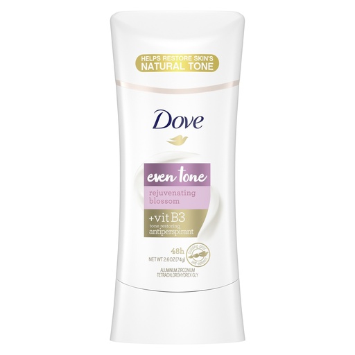 Dove Even Tone Women S Antiperspirant Deodorant Stick Peach Blossom & Rice Milk for All Skin  2.6 Oz