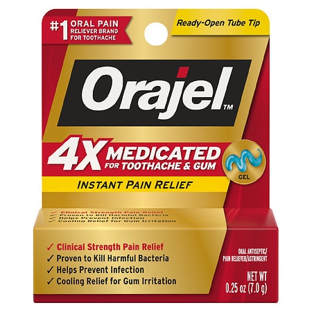 Orajel Oral Pain Reliever Fast-Acting Gel, Triple Medicated - 0.25 Oz