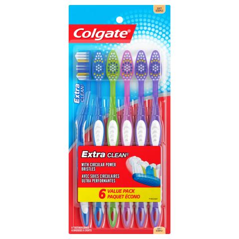 Colgate Extra Clean Toothbrush  Soft Bulk Toothbrush Pack  6 Pack