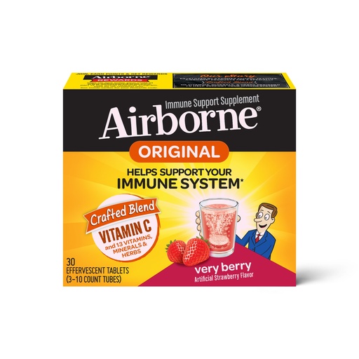 AirBorne, Immune Support Supplement, Very Berry, 3 Tubes, 10 Effervescent Tablets Each