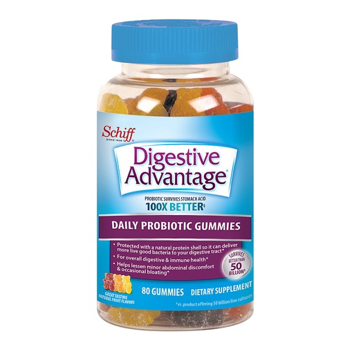 Digestive Advantage Probiotic Gummies - Fruit Flavors - 80ct