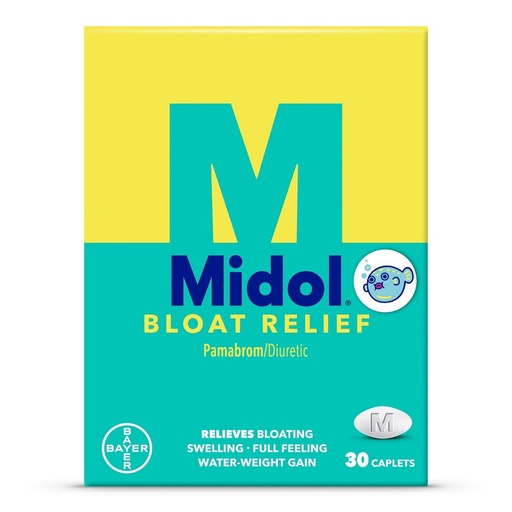 Midol, Bloat Relief, 50 Mg, 30 Caplets